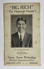 Antique Postcard Greeting Card Emory Aaron E.A. Richardson BIG RICH Hoosier Poet picture