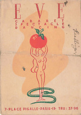 Eve Caberet Spectacle Dancing Paris France c1920s Map Advert Ricou P007 picture