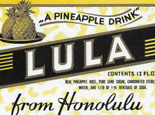 Lula Pineapple Soda Rochelle Club Beverage Mt Vernon NY c.1940s Gilt Label picture