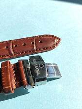 NEW WATCH STRAP Genuine Leather 18mm OMEGA Brown SEAMASTER SPEEDMASTER + GIFT picture