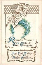 Vintage Postcard 1910's Remembrance Best Wishes For A Happy Birthday Greetings picture