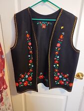GORGEOUS HUNGARIAN MATYO EMBROIDERED black vest~44