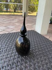 Vintage Silvestri Black And Gold Iridescent Art  Glass Perfume Bottle picture