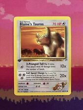 Pokemon Card Blaine's Tauros Gym Heroes 1st Edition 64/132 Near Mint picture
