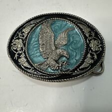 Vintage Pewter American Eagle Belt Buckle Silver Tone Great American Products picture