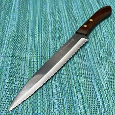 Vtg Ekco Utility Knife 5” Serrated Stainless Blade Wood Handle USA picture
