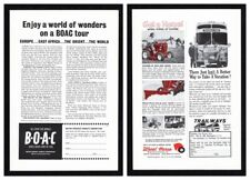 1963 BOAC British Oversea Airway / Wheel Horse Lawn Tractor / Trailways Print Ad picture