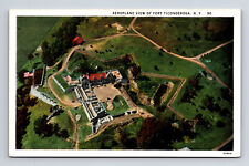 1924 Airplane View of Fort Ticonderoga NY WB Postcard picture