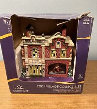 Holiday Time 2004  Lighted Fire Station Christmas Village No Cord picture