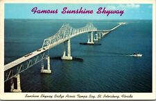 Famous Sunshine Skyway Tampa Bay St. Petersburg Florida Postcard picture