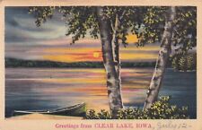 Clear Lake Iowa IA Greetings From 1943 to Winfield KS Postcard D12 picture