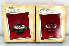 Hallmark Keepsake Ornaments 2004 MOM AND DAD SWEATERS picture