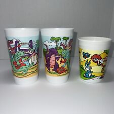 McDonalds Vintage 1990 1992 Plastic Cups Ronald McDonald Dinosaurs Golden Arches picture
