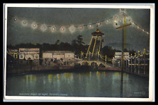 Vintage Postcard c1920 Scarboro Beach By Night in Toronto Valentine & Sons picture