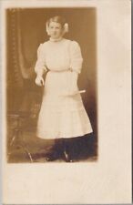 RPPC Real Photo Postcard Pretty but Bored Young Lady / Graduation 