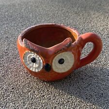 Whimsical Orange and Brown Owl Mini Coffee Tea  Mug picture