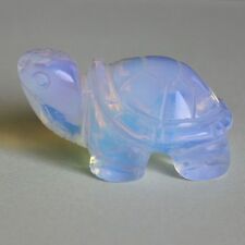 40mm Hand carved gemstone crystal white opalite turtle figurine animal carving picture