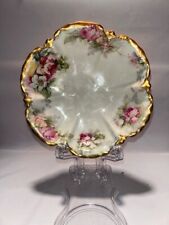 Antique CH Field Haviland GDA Scalloped Edge Floral Candy Dish w/ Gold Trim-GPSA picture