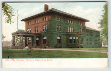 Postcard Vintage Bronson Library in Waterbury, CT. picture