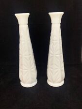 Lot of 5 Vintage White Milk Glass Bud Vases picture