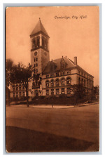 Cambridge MA Massachusetts City Hall Divided Back Postcard picture
