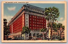 Bancroft Hotel Worcester MA Massachusetts Linen Postcard PM Mechanicville NY WOB picture