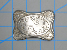 Vintage Western Scroll Nickel Silver Belt Buckle picture