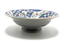 IMARI Asian BLUE & WHITE FLORAL Porcelain BOWL ~ BLUE BUTTERFLY Chinoiserie picture