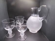 Stunning Lalique Crystal Glass Langeais Ribbed Pitcher 8 3/4