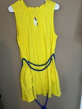 Disney Parks Inside Out Unicorn Rainbow Sleeveless Yellow Dress - SIZE L picture