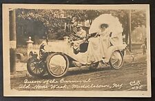 RPPC Middletown NY Decorated Auto USA Flag Queen of the Carnival Old Home Week picture