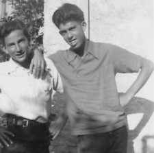 4O Photograph Young Men Friends Embrace Lean On Shoulder 1941 picture