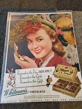 Whitman's Chocolates - Original Vintage 1945 Magazine Advertisement Easter  picture