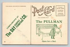 Advertising-The DAY CARPET FURNITURE Co. PULLMAN BED SOFA c1910 Vintage Postcard picture