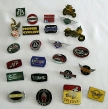 Lot of 24 Assorted Vintage Motorcycle  Enamel Pins for Vests, Hats or Jackets picture