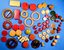 Vintage LOT of 80 Pieces of Tested BAKELITE for Jewelry or Crafts picture