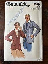 Butterick 1970s Men's Sewing Pattern 5646  Size 44 UC FF Fitted Lined Jacket picture