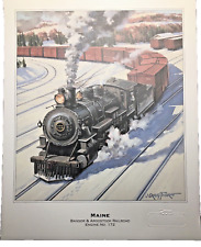 Vintage  MAINE Bangor & Aroostook Railroad Engine No. 172 Rare 8x10 Print picture