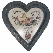 Vintage 1987 Homco Love Grows Happy Hearts Duck Heart Wall Art picture