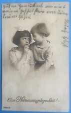 Vintage 1921 German Postcard “Eine Herzensangelegenheit” Children in Love picture