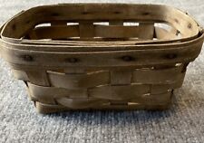 Vintage 1970s Longaberger Basket  Tobacco Brown Small Cottage Hand Woven Country picture