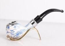Resin Blue and white porcelain Solid wood Smoking Tobacco pipe Cigarette Pipes  picture