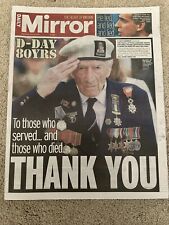 Daily Mirror 6th June 2024 6/6/24 D-Day 80th Anniversary picture