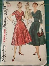 Vintage Sewing Pattern Simplicity 1382 Women’s Dresses SZ 18 Dated 1955 picture