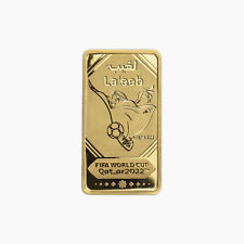 FIFA World Cup Qatar 2022 Football Tournament Gold Coin Bar - Mascot La'eeb picture