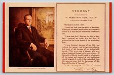 President Calvin Coolidge Portrait in State House Montpelier VT Postcard UNP picture