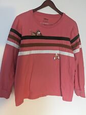Disney fox And Hound Stripped Long Sleeve Pullover Pink XXL picture