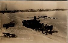 Birchwood Wis Hauling Logs Lake to Eagle Grove IA msg Missing Boy Postcard V19 picture