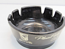 Vintage  Pleasant Valley Country Club Ash Tray Deep Dish USA Black Round #GG picture