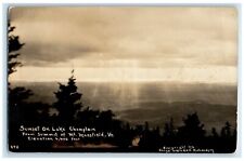 c1910s Sunset On Lake Champlain From Summit Mt. Mansfield VT RPPC Photo Postcard picture